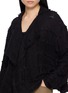 - Y'S - Asymmetric Frayed Chequered Knit Jacket