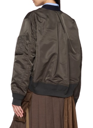 Back View - Click To Enlarge - SACAI - Hybrid Nylon Knit Cardigan
