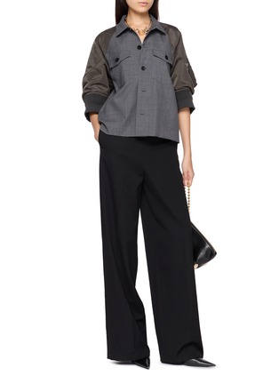 Figure View - Click To Enlarge - SACAI - Hybrid Nylon Suit Shirt