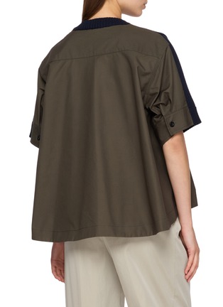 Back View - Click To Enlarge - SACAI - Hybrid Cotton Knit Top