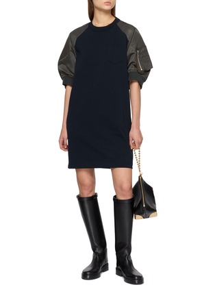 Figure View - Click To Enlarge - SACAI - Cotton Jersey Knee Length Dress