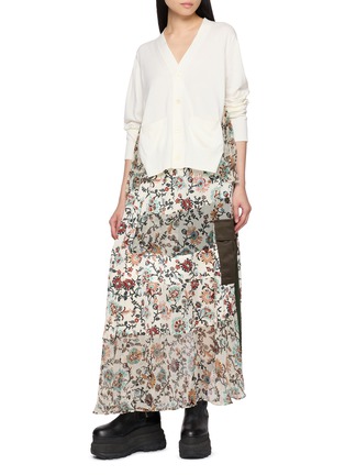 Figure View - Click To Enlarge - SACAI - Floral Print Knit Cardigan