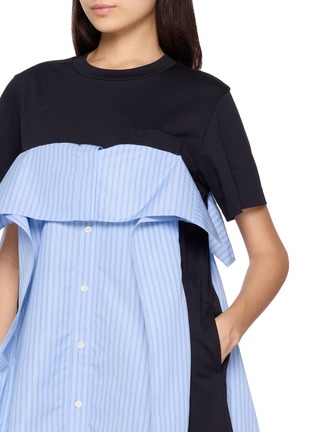  - SACAI - Hybrid Poplin Jersey Long T-shirt