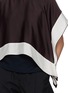  - SACAI - Short Sleeve Contrast Trim Satin Cotton Jersey Top