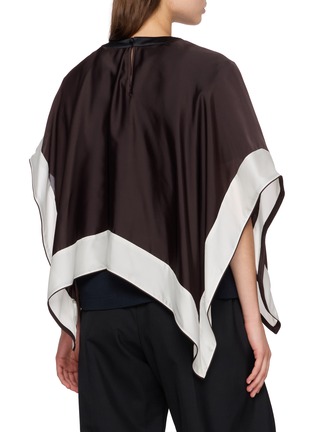 Back View - Click To Enlarge - SACAI - Short Sleeve Contrast Trim Satin Cotton Jersey Top
