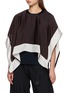 SACAI Short Sleeve Contrast Trim Satin Cotton Jersey Top
