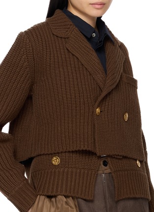  - SACAI - Double Breasted Layered Wool Knit Suiting Jacket