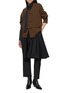 Figure View - Click To Enlarge - SACAI - Hybrid Layered Scarf Neck Cardigan