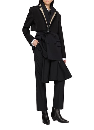 Figure View - Click To Enlarge - SACAI - Hybrid Double Faced Tailored Jacket
