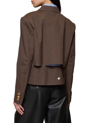 Back View - Click To Enlarge - SACAI - Hybrid Suiting & Poplin Layered Jacket