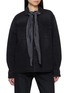 SACAI Long Sleeve Tie-Neck Denim Shirt