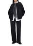 Figure View - Click To Enlarge - SACAI - Long Sleeve Tie-Neck Denim Shirt