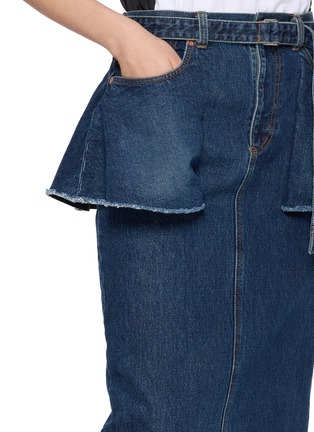  - SACAI - Denim Overlay Midi Pencil Skirt