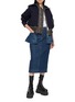 Figure View - Click To Enlarge - SACAI - Denim Overlay Midi Pencil Skirt