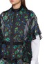  - SACAI - Short Sleeve Floral Print Sheer Blouse