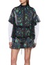 SACAI Short Sleeve Floral Print Sheer Blouse