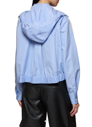 Back View - Click To Enlarge - SACAI - Striped Poplin Hooded Jacket