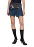 SACAI Double Layer Denim Nylon Twill Shorts