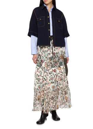 Figure View - Click To Enlarge - SACAI - Floral Patchwork Maxi Skirt