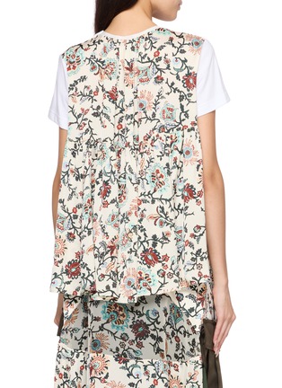 Back View - Click To Enlarge - SACAI - Hybrid Floral Print Jersey T-shirt