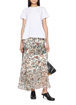 Figure View - Click To Enlarge - SACAI - Hybrid Floral Print Jersey T-shirt