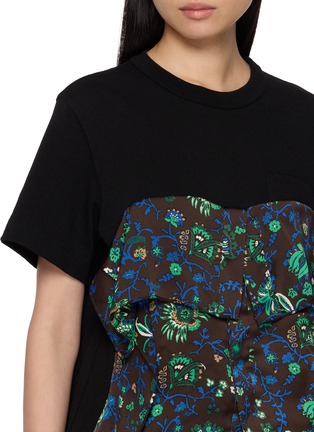  - SACAI - Floral Panel Cotton Jersey T-Shirt