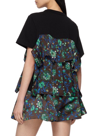 Back View - Click To Enlarge - SACAI - Floral Panel Cotton Jersey T-Shirt