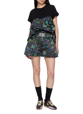 Figure View - Click To Enlarge - SACAI - Floral Panel Cotton Jersey T-Shirt