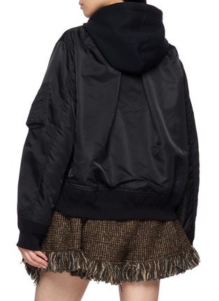 Back View - Click To Enlarge - SACAI - Sponge Sweat Hybrid Hoodie Jacket