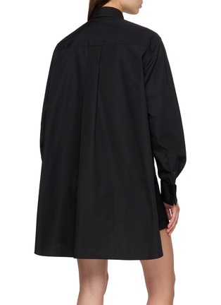 Back View - Click To Enlarge - SACAI - Long Sleeve Asymmetric Hem Poplin Dress