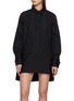 SACAI Long Sleeve Asymmetric Hem Poplin Dress