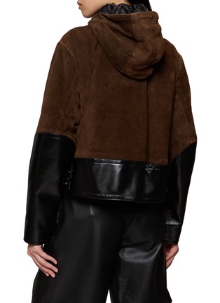 Back View - Click To Enlarge - SACAI - Suede Leather Hoodie Jacket