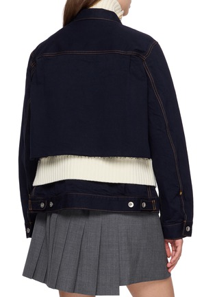 Back View - Click To Enlarge - SACAI - Layered Wool Knit Denim Jacket