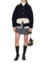 Figure View - Click To Enlarge - SACAI - Layered Wool Knit Denim Jacket