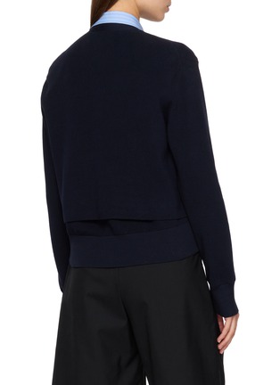 Back View - Click To Enlarge - SACAI - V-neck Cotton Knit Cardigan