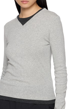  - ST. AGNI - Layered V-Neck Long Sleeve Top