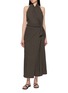 ST. AGNI Halter Wrap Backless Dress
