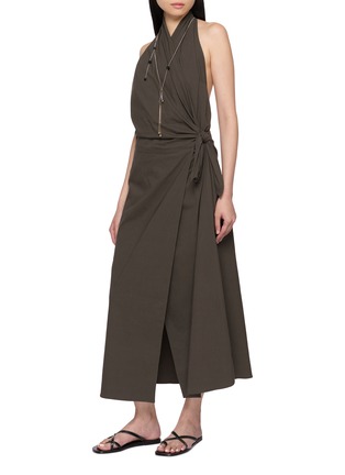 Figure View - Click To Enlarge - ST. AGNI - Halter Wrap Backless Dress