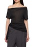 ST. AGNI Side Tie Off Shoulder Top