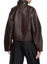 Back View - Click To Enlarge - ST. AGNI - Cocoon Zip Leather Jacket