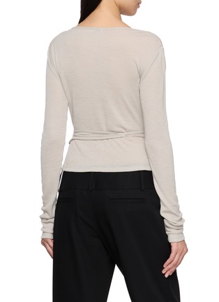 Back View - Click To Enlarge - ST. AGNI - Long Sleeve Wool Wrap Top
