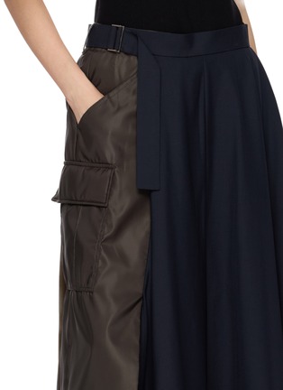  - SACAI - Hybrid Nylon Suting Midi Skirt