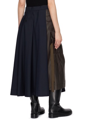 Back View - Click To Enlarge - SACAI - Hybrid Nylon Suting Midi Skirt