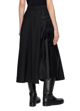 Back View - Click To Enlarge - SACAI - Hybrid Nylon Suting Midi Skirt