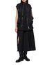 Figure View - Click To Enlarge - SACAI - Hybrid Nylon Suting Midi Skirt