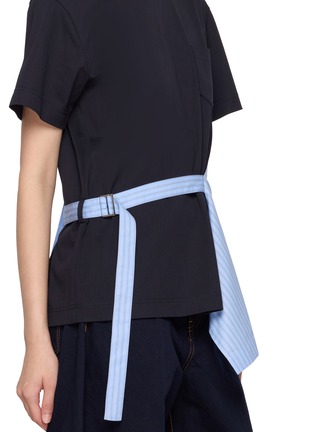  - SACAI - Hybrid Shirt Buckled Strap T-Shirt