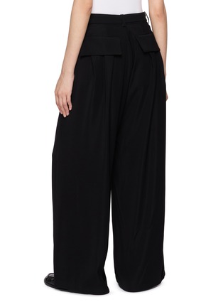 Back View - Click To Enlarge - SACAI - Wide Leg Crepe Back Satin Pants