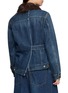 Back View - Click To Enlarge - SACAI - Asymmetric Fur Trim Cotton Denim Jacket