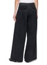 Back View - Click To Enlarge - SACAI - Belted Wide Leg Cotton Denim Jeans