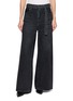 SACAI Belted Wide Leg Cotton Denim Jeans